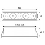 Foco empotrar LED fijo Lineal 160x40mm PUNT 12W UGR15